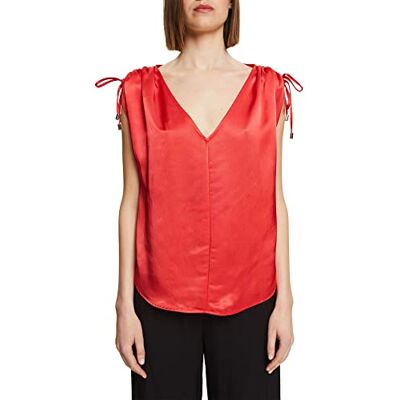 ESPRIT Collection Materiaalmix shirt met Lenzing™ EcoVero, rood, L ESPRIT Collection Materiaalmix shirt met Lenzing™ EcoVero, rood, L