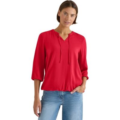Cecil Linnen Mix Blouse Fresh Red XL Cecil Linnen Mix Blouse Fresh Red XL