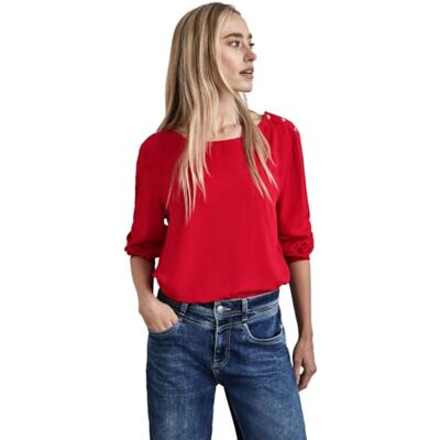 Street One Damesblouse met knoopdetail, rood, 38 Street One Damesblouse met knoopdetail, rood, 38