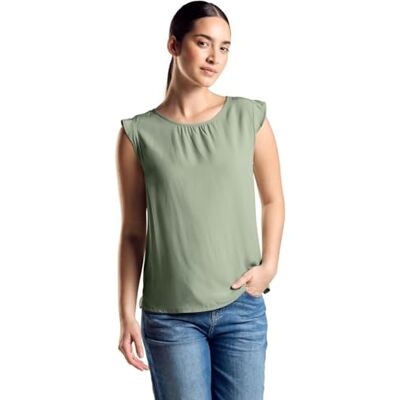 Street One Blousetop met Frills, Soft Moss Green, 36 Street One Blousetop met Frills, Soft Moss Green, 36