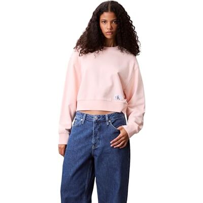 Calvin Jeans Dames A CRPPD BDG LG SWT LV047C911G sweatshirts, roze (wolkroze), L, Roze (Wolk Roze), L Calvin Jeans Dames A CRPPD BDG LG SWT LV047C911G sweatshirts, roze (wolkroze), L, Roze (Wolk Roze), L