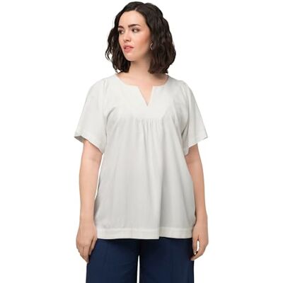 Ulla Popken , Dames, grote maten, linnen mix-tuniek, gebroken wit, 42 Ulla Popken , Dames, grote maten, linnen mix-tuniek, gebroken wit, 42