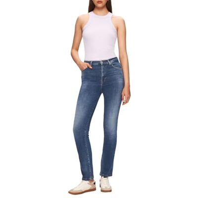 LTB Jeans Dames Jonna 300 Straight High Rise Basic-5-Pocket Dark Wash Blauw van katoenmix Maat W24L30, blauw, 24W / 30L LTB Jeans Dames Jonna 300 Straight High Rise Basic-5-Pocket Dark Wash Blauw van katoenmix Maat W24L30, blauw, 24W / 30L