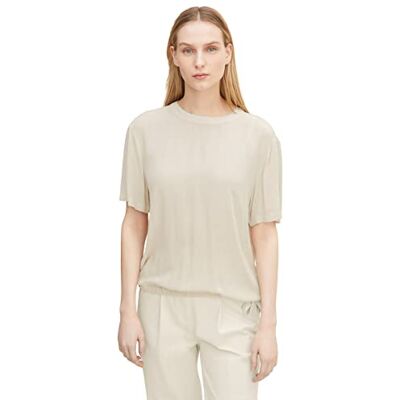 TOM TAILOR Dames T-shirt blouse met strikdetail 1030328, 10336 Light Cashew Beige, 32 TOM TAILOR Dames T-shirt blouse met strikdetail 1030328, 10336 Light Cashew Beige, 32