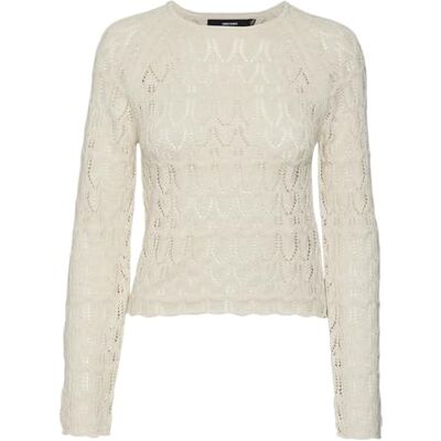 VERO MODA Dames Vmnewfabienne Ls O-Neck Noos Pullover, berk, L VERO MODA Dames Vmnewfabienne Ls O-Neck Noos Pullover, berk, L