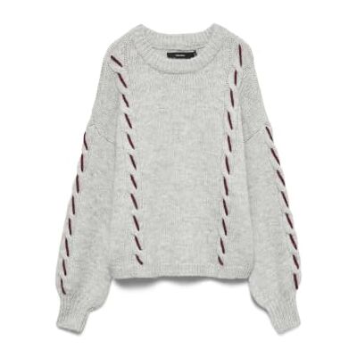 VERO MODA Vmilina Ls O-Neck Handsteek Pullover, lichtgrijs gem., L VERO MODA Vmilina Ls O-Neck Handsteek Pullover, lichtgrijs gem., L