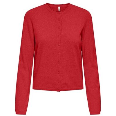 ONLY Onlloyal Life Ls O-Neck Button Cardi KNT, marsrood, XXL ONLY Onlloyal Life Ls O-Neck Button Cardi KNT, marsrood, XXL