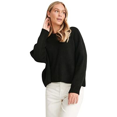 NA-KD Brede gebreide trui voor dames, Zwart, L NA-KD Brede gebreide trui voor dames, Zwart, L