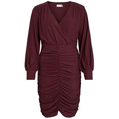 VILA Partina jurk met lange mouwen XS, Wijnproeven, XS VILA Partina jurk met lange mouwen XS, Wijnproeven, XS