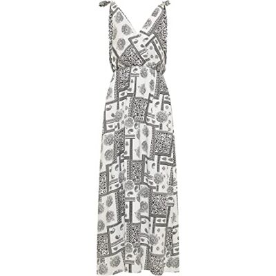 threezy Dames maxi-jurk 19323078-TH01, wit zwart, M, maxi-jurk, M threezy Dames maxi-jurk 19323078-TH01, wit zwart, M, maxi-jurk, M