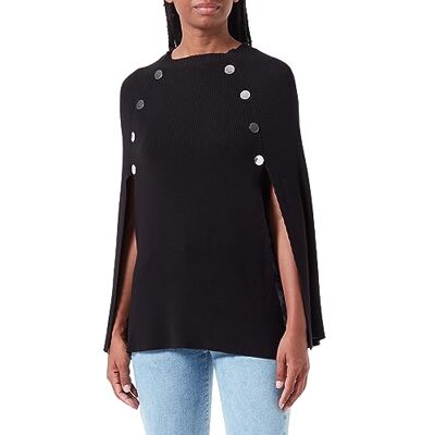 Jalene Dames gebreide cape 81133425, zwart, M/L, zwart, M/L Jalene Dames gebreide cape 81133425, zwart, M/L, zwart, M/L