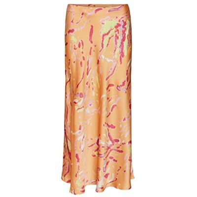 VERO MODA Dames VMHEART OLI HW 7/8 Rok WVN CE Rock, Mock Orange/AOP: Heart, M, Mock Orange/Aop: heart, M VERO MODA Dames VMHEART OLI HW 7/8 Rok WVN CE Rock, Mock Orange/AOP: Heart, M, Mock Orange/Aop: heart, M