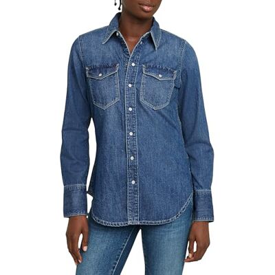 G-STAR RAW Slim Western Shirt met lange mouwen, Blauw (Faded Noosa Blue D24343-d252-g310), XXS G-STAR RAW Slim Western Shirt met lange mouwen, Blauw (Faded Noosa Blue D24343-d252-g310), XXS