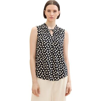 TOM TAILOR Damesblouse, 36377 Navy Halfmaan Dot Design, 36 TOM TAILOR Damesblouse, 36377 Navy Halfmaan Dot Design, 36