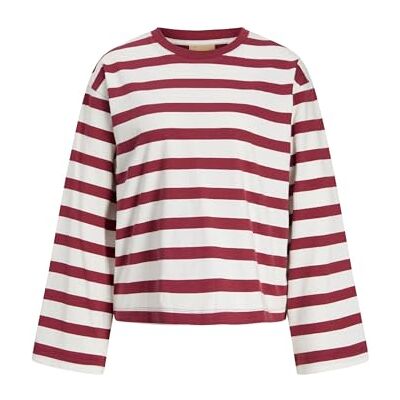 JACK & JONES Jxlona Stripe Loose Ls Tee JRS, Cabernet, XL JACK & JONES Jxlona Stripe Loose Ls Tee JRS, Cabernet, XL