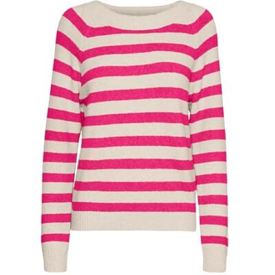 VERO MODA VMDOFFY LS O-hals blouse GA NOOS, Birch/Stripes: carbaret, S VERO MODA VMDOFFY LS O-hals blouse GA NOOS, Birch/Stripes: carbaret, S