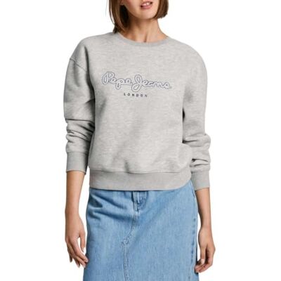 Pepe Jeans Dames Frida, Sweatshirt, Grijs, XL, Grijs (Marl Grijs), XL Pepe Jeans Dames Frida, Sweatshirt, Grijs, XL, Grijs (Marl Grijs), XL