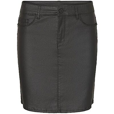 VERO MODA Vmseven Mr Short Coated Rok Ptt Noos PU rok voor dames, zwart, XL Petite VERO MODA Vmseven Mr Short Coated Rok Ptt Noos PU rok voor dames, zwart, XL Petite