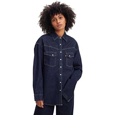 Levi's Dames Shirts Denim Shirt, Dorsey Xl Western Z339 Indigo Rinse, L Levi's Dames Shirts Denim Shirt, Dorsey Xl Western Z339 Indigo Rinse, L