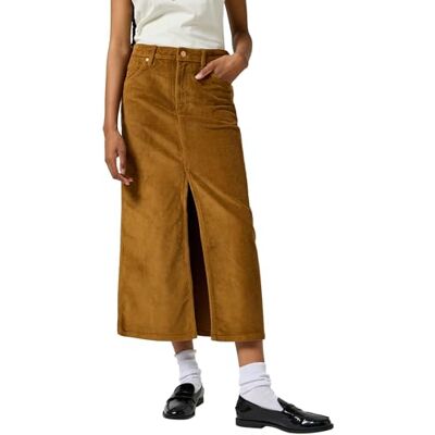 Wrangler Corduroy maxi rok voor dames, cognac, XL Wrangler Corduroy maxi rok voor dames, cognac, XL