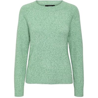 VERO MODA Vmdoffy Ls O-hals Blouse Ga Noos Pullover trui dames,Heldere groen/details: melange,XS VERO MODA Vmdoffy Ls O-hals Blouse Ga Noos Pullover trui dames,Heldere groen/details: melange,XS