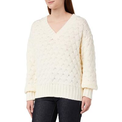 KAFFE Damestrui, oversized, pasvorm, lange mouwen, V-hals, gebreid patroon dames Pullover KAFFE Damestrui, oversized, pasvorm, lange mouwen, V-hals, gebreid patroon dames Pullover