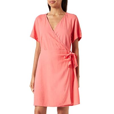VERO MODA Vmmymilo Ss Wide Wrap Short Dress Wvn Ga dames wikkeljurk VERO MODA Vmmymilo Ss Wide Wrap Short Dress Wvn Ga dames wikkeljurk