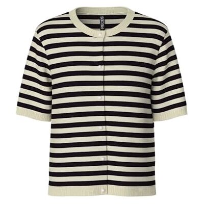 PIECES Pcorina Ss Stripe Knit Cardi Pwp Bc, berk, L PIECES Pcorina Ss Stripe Knit Cardi Pwp Bc, berk, L