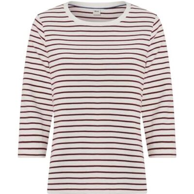 Brax Style.Bonnie Cotton Structure Rib Stripe Sweatshirt voor dames, 40 Mulberry, 34 Brax Style.Bonnie Cotton Structure Rib Stripe Sweatshirt voor dames, 40 Mulberry, 34