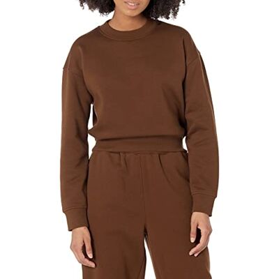 Amazon Essentials Dames bijgesneden drop-shoulder sweatshirt (verkrijgbaar in grote maten), diepbruin, XXL Amazon Essentials Dames bijgesneden drop-shoulder sweatshirt (verkrijgbaar in grote maten), diepbruin, XXL