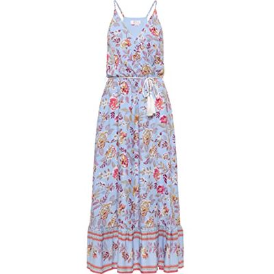 threezy Dames maxi-jurk 19323231-TH01, lichtblauw, M, maxi-jurk, M threezy Dames maxi-jurk 19323231-TH01, lichtblauw, M, maxi-jurk, M