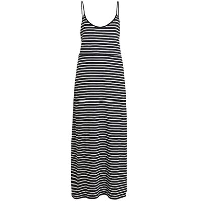 VILA Vidarling Maxi-jurk voor dames, S/L, zwart/strepen: optische sneeuw, XL VILA Vidarling Maxi-jurk voor dames, S/L, zwart/strepen: optische sneeuw, XL