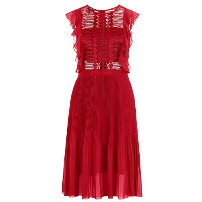 APART Fashion Apart cocktailjurk van semitransparent Georgette en transparant netmateriaal, rood, 38 APART Fashion Apart cocktailjurk van semitransparent Georgette en transparant netmateriaal, rood, 38