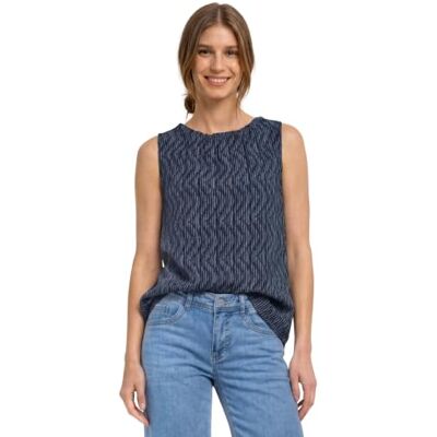 Street One Blousetop met geplooide ronde hals Ashen Blue 44 Street One Blousetop met geplooide ronde hals Ashen Blue 44