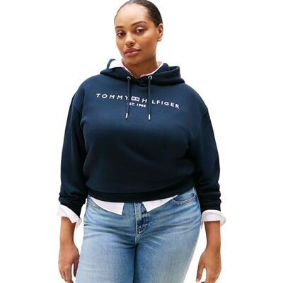 Tommy Hilfiger Dames CRV MDRN REG CORP LOGO HOODIE WW0WW45446 Pullover Hoodie, Blauw, 50, Blauw (Donker Nacht Marine), 50 Tommy Hilfiger Dames CRV MDRN REG CORP LOGO HOODIE WW0WW45446 Pullover Hoodie, Blauw, 50, Blauw (Donker Nacht Marine), 50