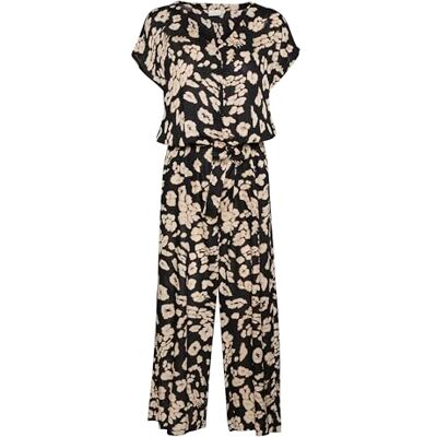 KAFFE Damesjumpsuit met V-hals en korte mouwen, korte lengte, brede beenzakken dames Jumpsuit KAFFE Damesjumpsuit met V-hals en korte mouwen, korte lengte, brede beenzakken dames Jumpsuit