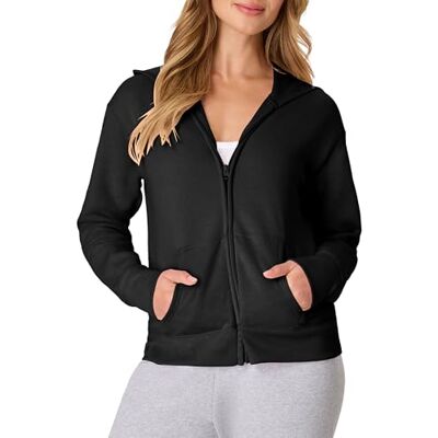 Hanes EcoSmart Sweatshirt met capuchon voor dames, Ebben, L Hanes EcoSmart Sweatshirt met capuchon voor dames, Ebben, L