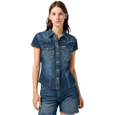 Wrangler shrunken shirt, Crazy Indigo, XS Wrangler shrunken shirt, Crazy Indigo, XS