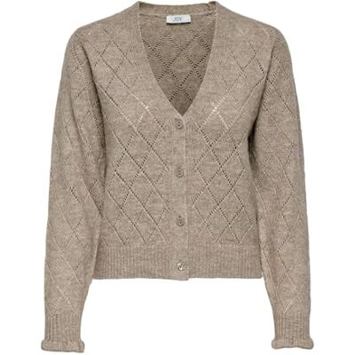 JDY letty L/S V-hals Struc Cardi KNT Noos, grijsbeige, L JDY letty L/S V-hals Struc Cardi KNT Noos, grijsbeige, L