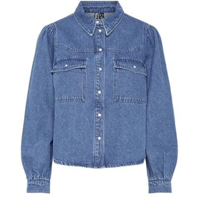PIECES Pcpaula Ls Short Shirt dames blouse met lange mouwen PIECES Pcpaula Ls Short Shirt dames blouse met lange mouwen