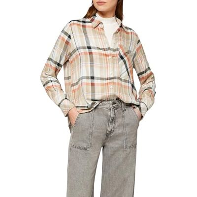 s.Oliver Karierte Hemdbluse Aus Viskosemix dames Blouse met lange mouwen, geruit s.Oliver Karierte Hemdbluse Aus Viskosemix dames Blouse met lange mouwen, geruit