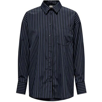 ONLY ONLPENA LS Detail Shirt WVN, Zwart/Detail:w. Sodalite Blue & Gray, XS ONLY ONLPENA LS Detail Shirt WVN, Zwart/Detail:w. Sodalite Blue & Gray, XS