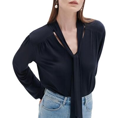 Caroll Dames TEE-SHIRT-232T-TAJ/MARINE/XS, Blauw, XS Caroll Dames TEE-SHIRT-232T-TAJ/MARINE/XS, Blauw, XS