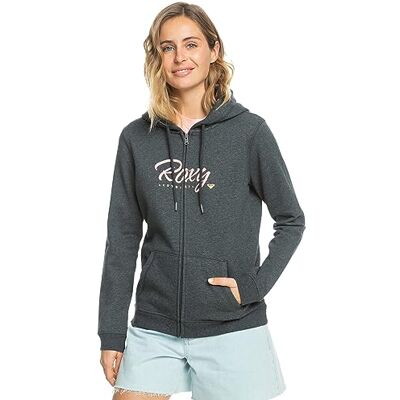 Roxy ITIA Sweatshirt met capuchon en Onyx Heather, S Dames, Onyx Heather, S Roxy ITIA Sweatshirt met capuchon en Onyx Heather, S Dames, Onyx Heather, S