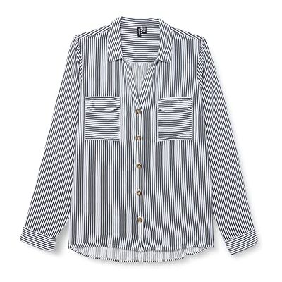 VERO MODA Dames Vmbumpy L/S Shirt New Noos TLL blouse, Sneeuwwit/strepen: India inkt, XXL Tall VERO MODA Dames Vmbumpy L/S Shirt New Noos TLL blouse, Sneeuwwit/strepen: India inkt, XXL Tall