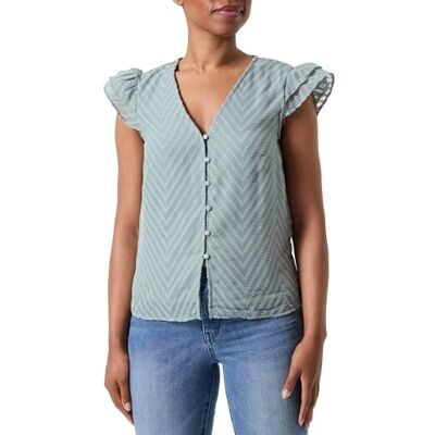 VILA VIMICHELLE C/S Button TOP/KA, Green Milieu, 42 VILA VIMICHELLE C/S Button TOP/KA, Green Milieu, 42