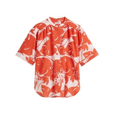 Marc O'Polo Damesblouse met korte mouwen en all-overprint, Meerkleurig, 44 Marc O'Polo Damesblouse met korte mouwen en all-overprint, Meerkleurig, 44