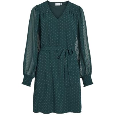 VILA Viedee V-hals L/S jurk, Ponderosa Pine, 36 VILA Viedee V-hals L/S jurk, Ponderosa Pine, 36