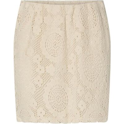 PIECES Pclambi Sl Crochet Skirt Bc, Egret, S PIECES Pclambi Sl Crochet Skirt Bc, Egret, S