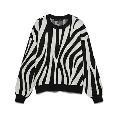 VERO MODA Vmsiljeanimal Ls O-NCK Pullover Ga Noos, berk, L VERO MODA Vmsiljeanimal Ls O-NCK Pullover Ga Noos, berk, L